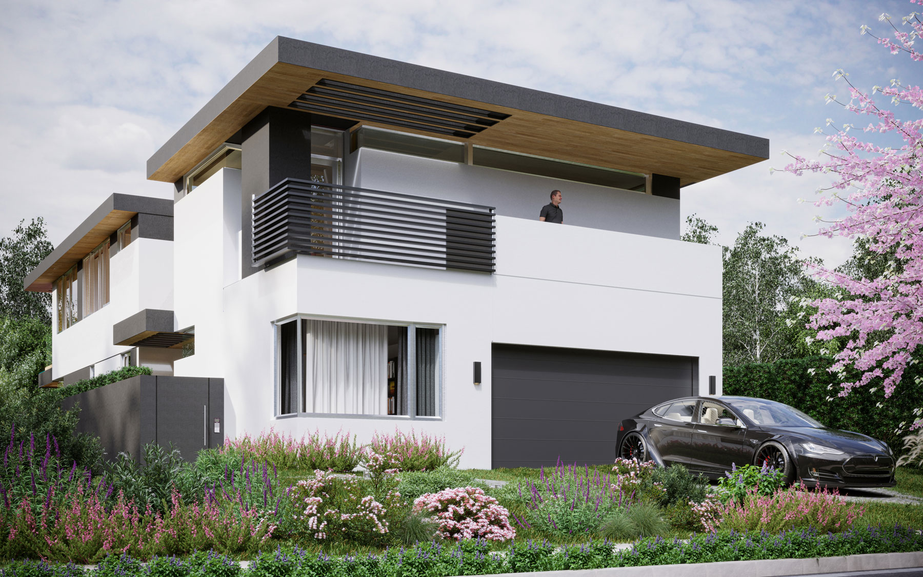 Rendering of California Modern Design-Build Architect in LA rendering of new home design