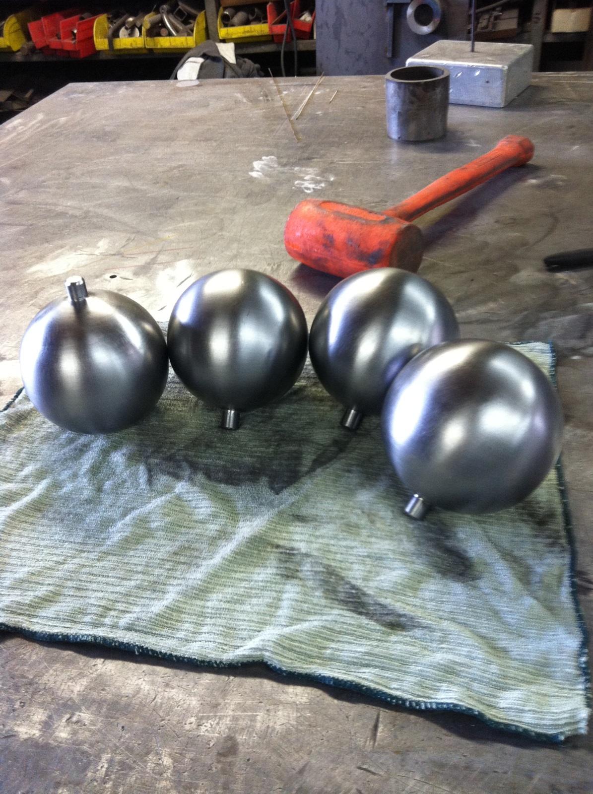 Steel orb balls for staircase ladder