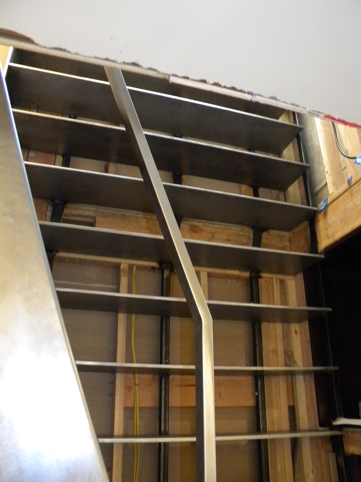 Ladder stair case to second store made of steel