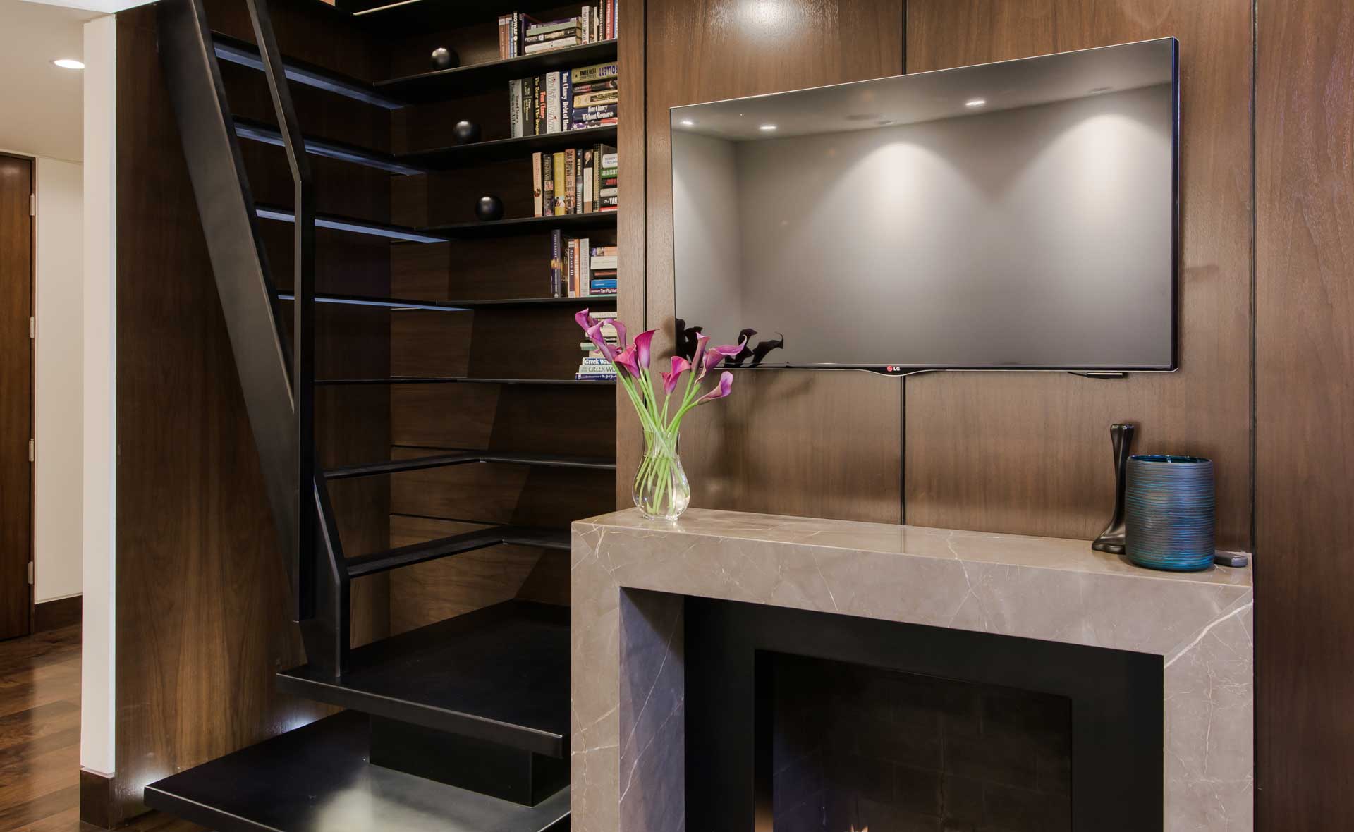 Sculptural Staircase Ladder (and Bookcase) - Krueger Architects