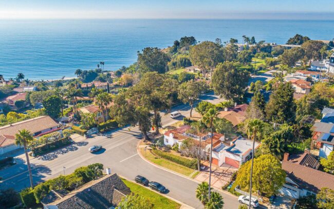 Pacific Ocean view from soon to be renovated 1927 Spanish Revival home in Pacific Palisades